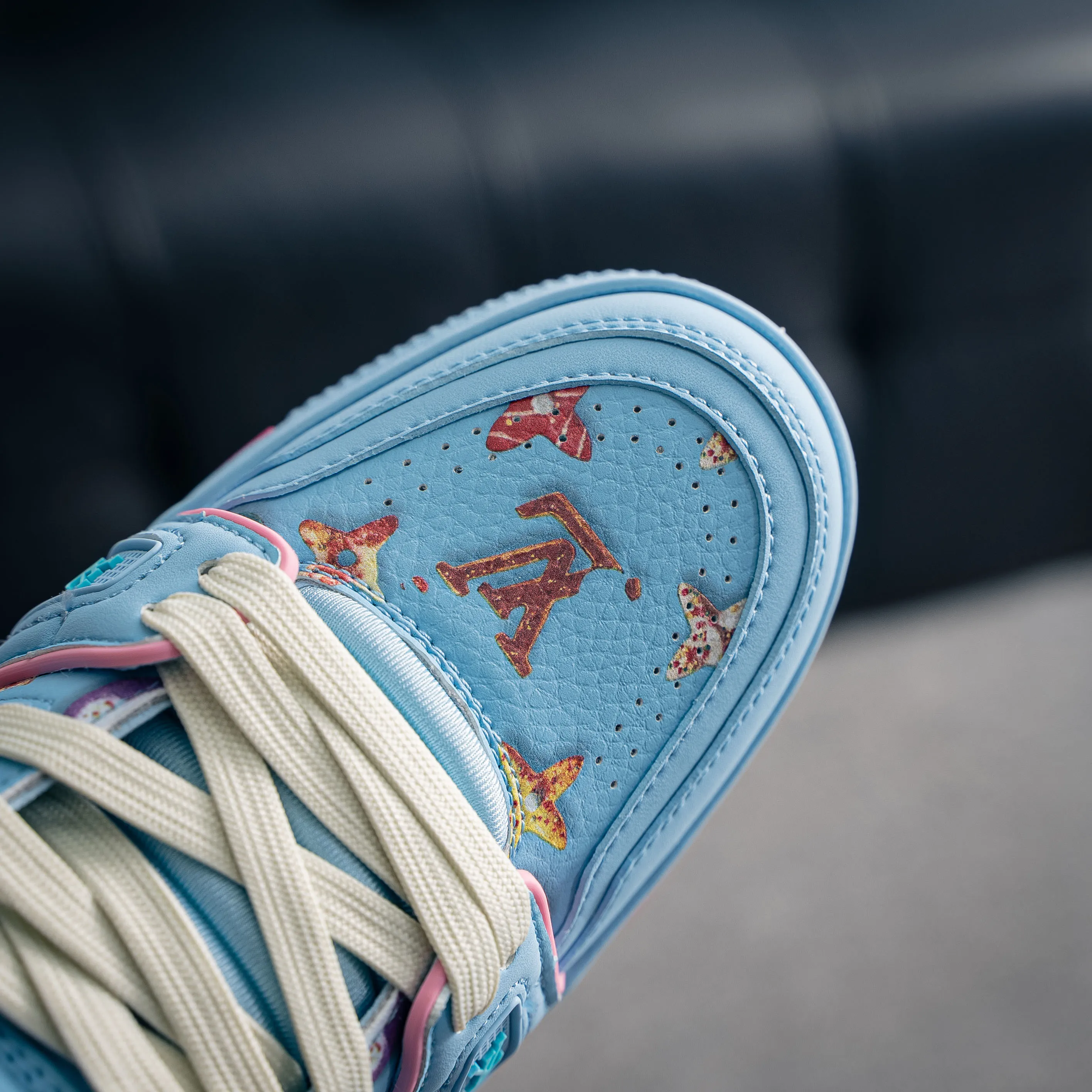 【 】 Louis Vuitton Trainer Sneaker Low Series Low-Top Retro Versatile Skate Shoes“ Virgil Abloh Retro Shoes ，